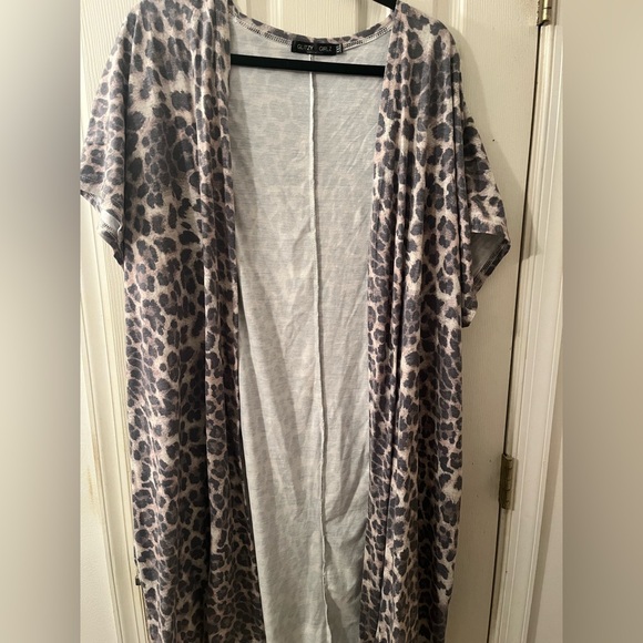 Glitzy Girlz Sweaters - 5X Glitzy Girlz Cozy Chic Leopard Print Cardigan